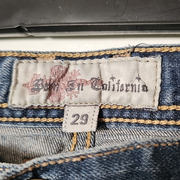 Y2k Born in California mid-rise bootcut embellished pockets women's jeans - Picture 5 of 11